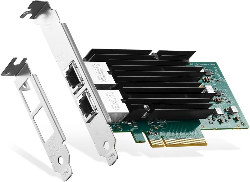 Binardat 2 Port 10G PCIe Network Card, Intel X540 chip LAN Ethernet Controller, 10G/1G/100Mbps RJ45 NIC Adapter for Windows/Linux/VMware - Image 1